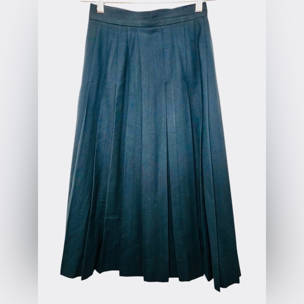 Talbots Vintage Elegant Navy Pleated Wool Skirt💕